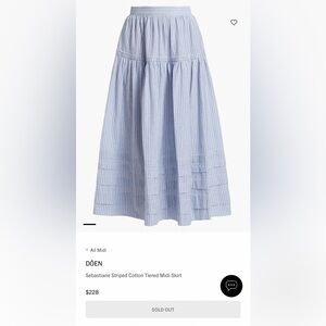 DOEN Sebastiane Striped Tiered Midi Skirt (medium)